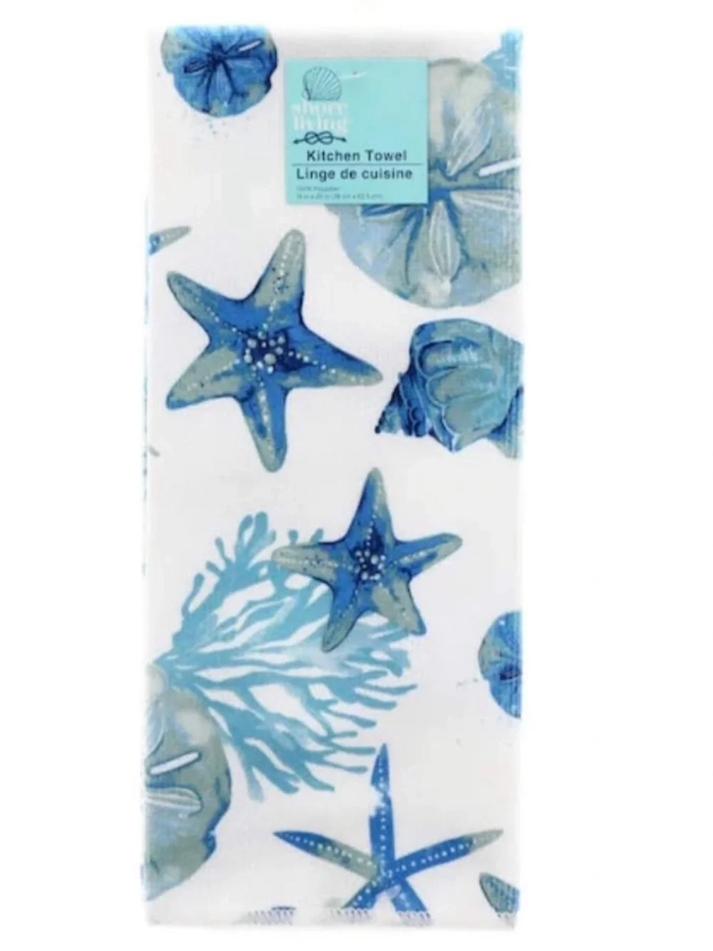 Home Collection Blue and White Starfish Kitchen Dish Towels